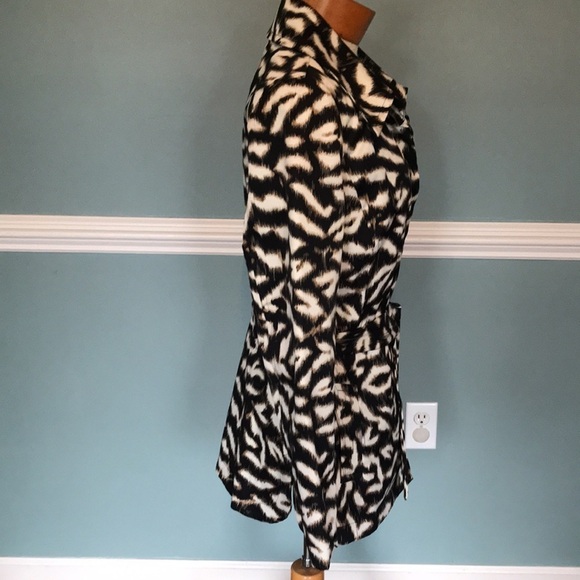 Sandro Studio Leopard Animal Print Jacket Button Up with Belt Mid Length Sz M - Picture 5 of 11